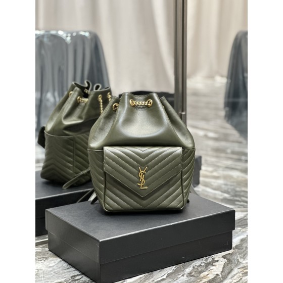 SAINT LAURENT V-shaped Quilted Mini Bucket Bag Model: 672609