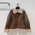 Celine Arc de Triomphe logo printed fur one piece jacket