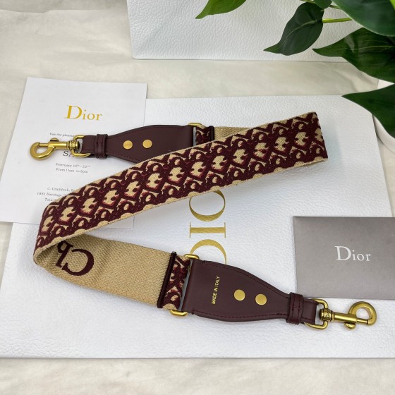Dior Burgundy D Shoulder Strap