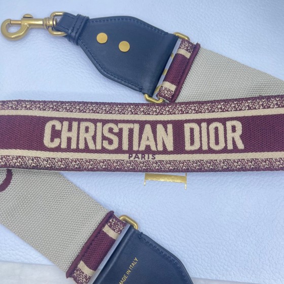 Dior Burgundy Letter Shoulder Strap