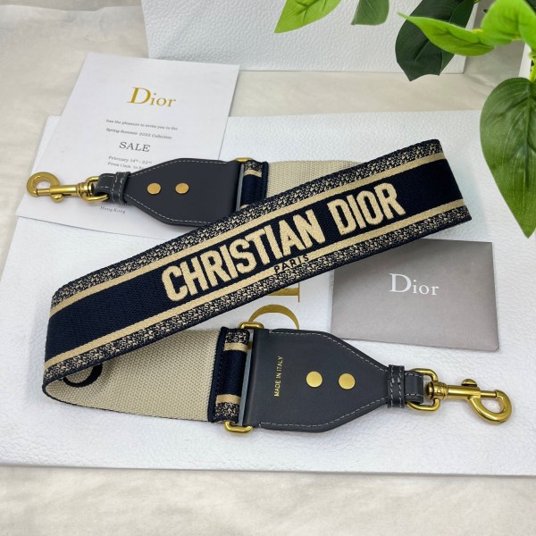 Dior letter blue shoulder strap