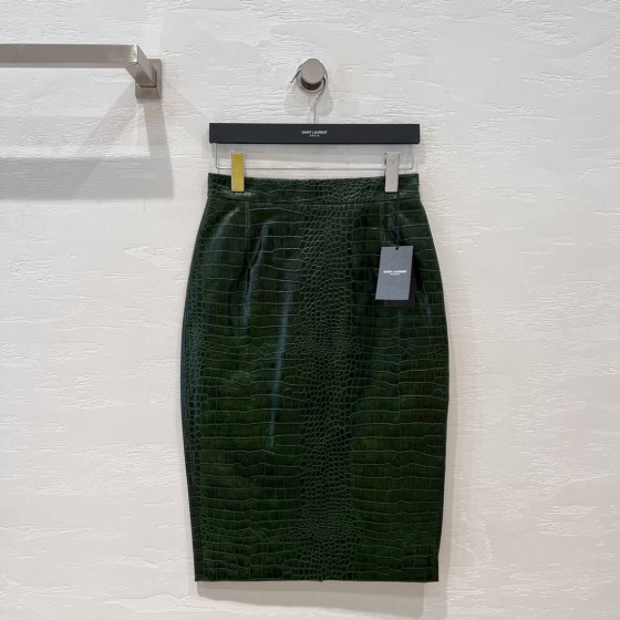 Saint Laurent Goddess Leather Bag Skirt