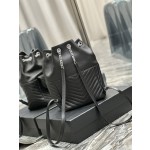 SAINT LAURENT V-shaped Quilted Mini Bucket Bag Model: 672609