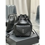 SAINT LAURENT V-shaped Quilted Mini Bucket Bag Model: 672609