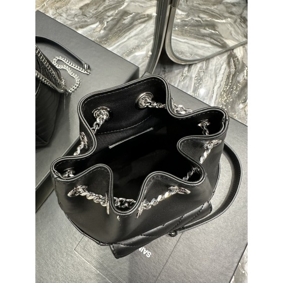 SAINT LAURENT V-shaped Quilted Mini Bucket Bag Model: 631052