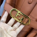 Fendi Style Long Belt Leather Windbreaker