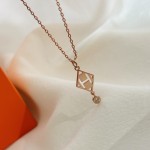 Hermes Diamond Hollow H Necklace