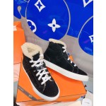 Hermes fur lining Kelly buckle casual shoes