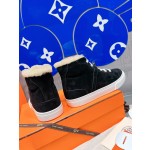 Hermes fur lining Kelly buckle casual shoes