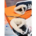 Hermes fur lining Kelly buckle casual shoes