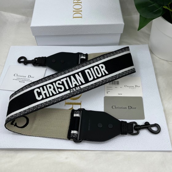 Dior Frosted Black Shoulder Strap