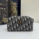 DIOR Blue Letter Canvas Wash Bag