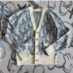 Dior Colorful Old Jacquard Wool Knitted Cardigan