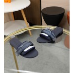 Dior webbing and woolen fitting slippers