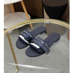 Dior webbing and woolen fitting slippers