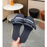 Dior webbing and woolen fitting slippers