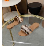 Dior webbing and woolen fitting slippers