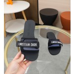 Dior webbing and woolen fitting slippers