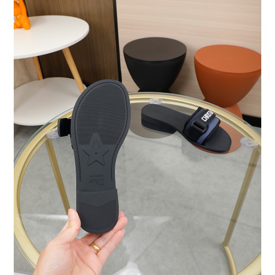 Dior webbing and woolen fitting slippers