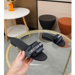 Dior webbing and woolen fitting slippers