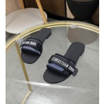 Dior webbing and woolen fitting slippers