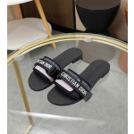 Dior webbing and woolen fitting slippers