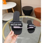 Dior webbing and woolen fitting slippers