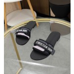 Dior webbing and woolen fitting slippers