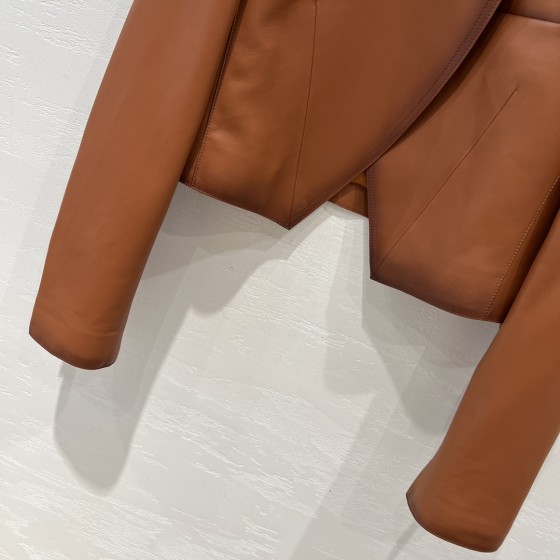 Fendi temperament short jacket leather jacket