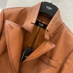 Fendi temperament short jacket leather jacket