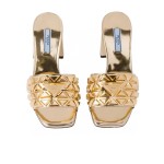 Prada Riveted Metal Heel Sandals