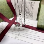 Gucci Skeleton Head Strip Double G Necklace