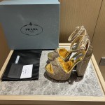 Prada High Heel Satin Thick Sole Sandals