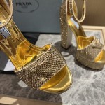 Prada High Heel Satin Thick Sole Sandals