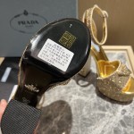 Prada High Heel Satin Thick Sole Sandals