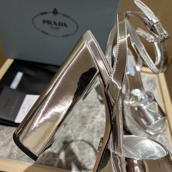 Prada High Heel Satin Thick Sole Sandals