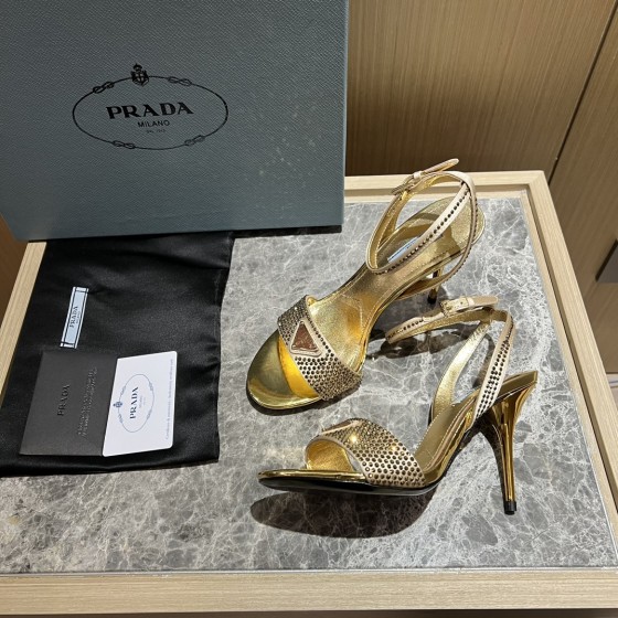 Prada High Heel Satin Thick Sole Sandals