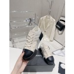 CHANEL cotton candy diamond pattern biscuit shoes