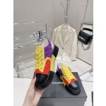 CHANEL cotton candy diamond pattern biscuit shoes