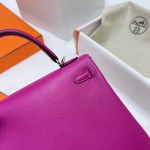 Kelly5cm Swift Magnolia Powder Silver Buckle PHW Top Hand Sewn