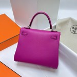 Kelly5cm Swift Magnolia Powder Silver Buckle PHW Top Hand Sewn