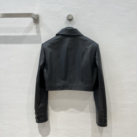 Fendi Chinese Style Temperament Short Jacket Leather Coat