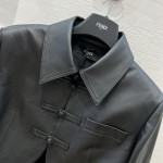 Fendi Chinese Style Temperament Short Jacket Leather Coat
