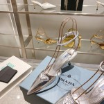 Prada high heeled pointed sandals