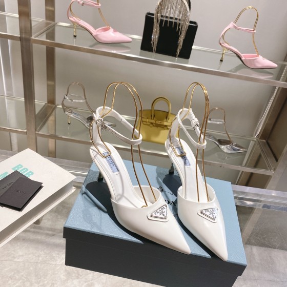 Prada high heeled pointed sandals