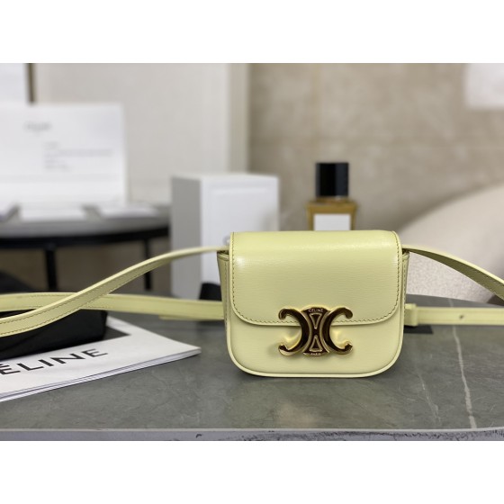CELINE 𝗧𝗥𝗜𝗢𝗠𝗣𝗛⻼𝗠𝗜𝗡𝗜 Chicken Yellow 🐤  Triumphal Arch Mini Crossbody Bag Model: 101513