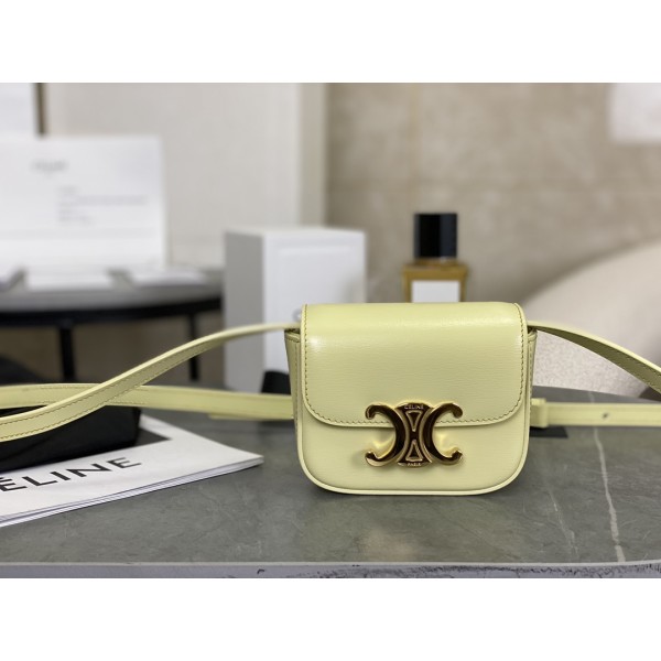CELINE 𝗧𝗥𝗜𝗢𝗠𝗣𝗛⻼𝗠𝗜𝗡𝗜 Chicken Yellow 🐤  Triumphal Arch Mini Crossbody Bag Model: 101513