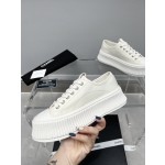 CHANEL Full Leather Silk Face Thick Sole Cookie Shoes