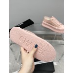CHANEL Full Leather Silk Face Thick Sole Cookie Shoes