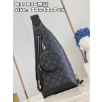Louis Vuitton-Shoulder Bag Stitching Monogram Canvas and Taiga Calfskin